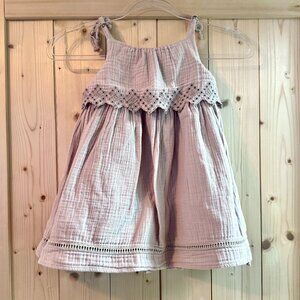 Tan Eyelet Layered Dress